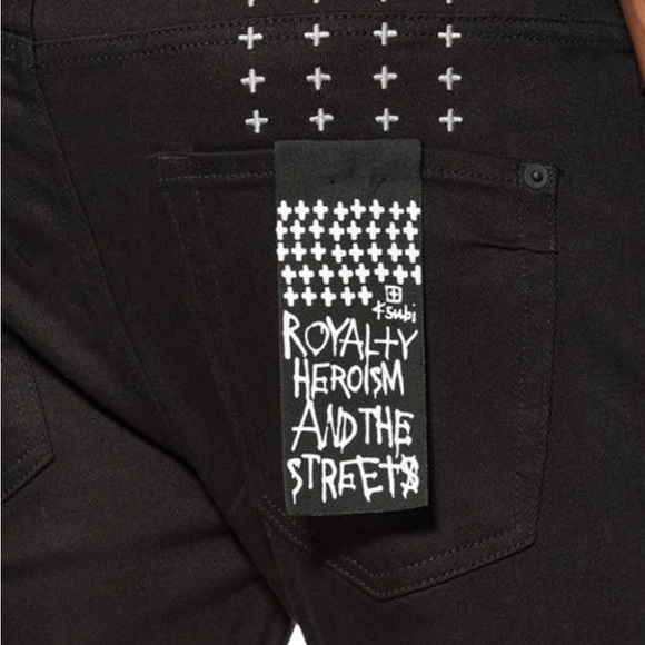 Men's K Subi NWT Black Distressed Jeans 33” - Picture 2 of 6